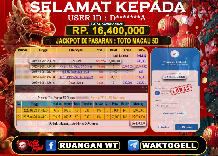 BUKTI PEMBAYARAN TOTO MACAU 5D WAKTOGEL