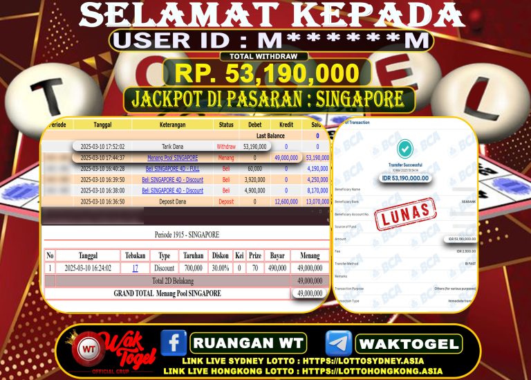 BUKTI PEMBAYARAN SINGAPORE WAKTOGEL