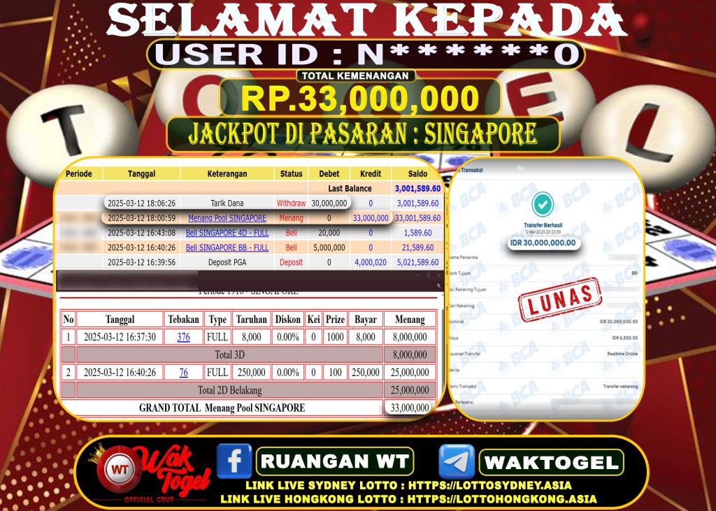BUKTI PEMBAYARAN SINGAPORE WAKTOGEL