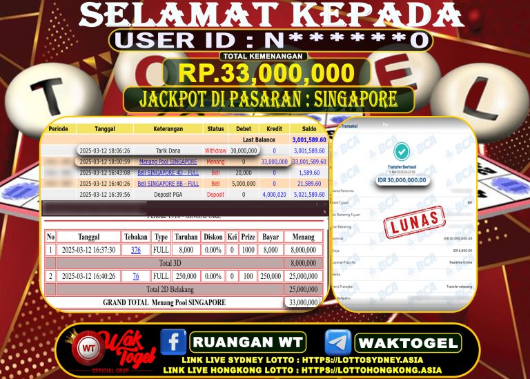 BUKTI PEMBAYARAN SINGAPORE WAKTOGEL
