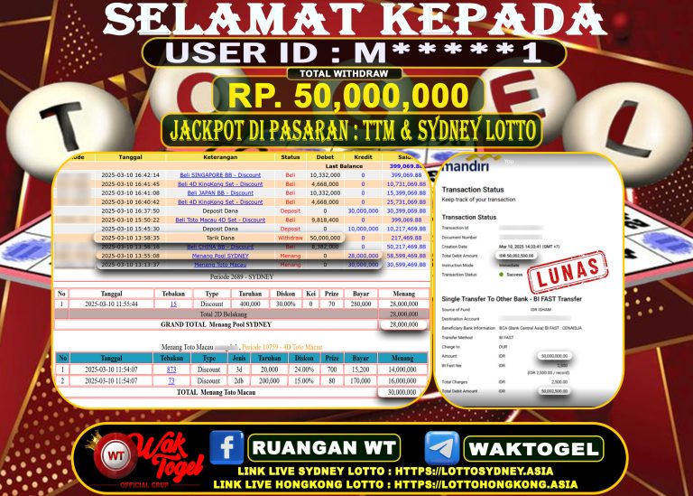 BUKTI PEMBAYARAN TOTO MACAU WAKTOGEL