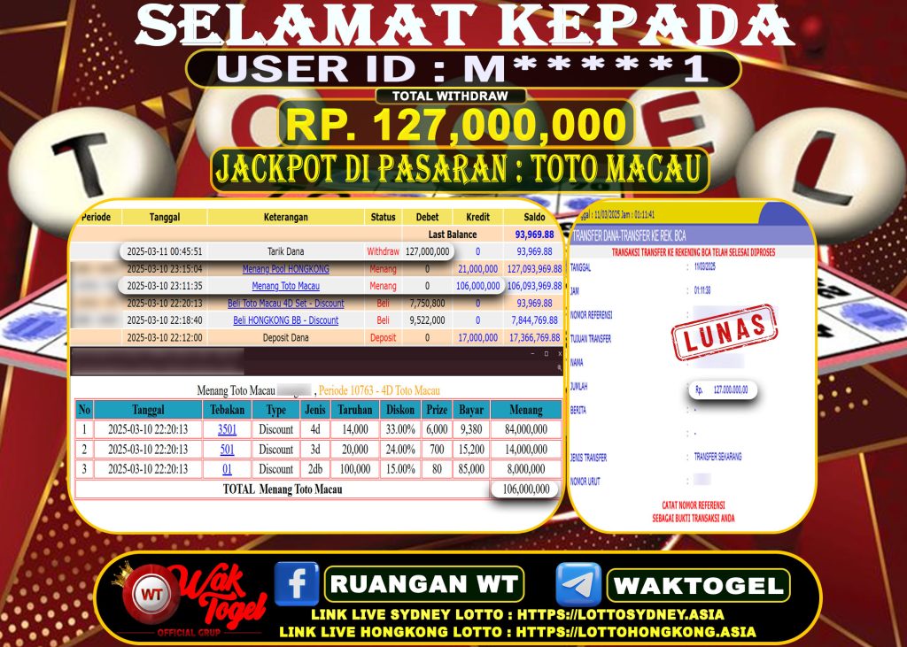 BUKTI PEMBAYARAN TOTO MACAU WAKTOGEL