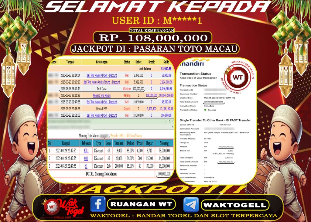 BUKTI PEMBAYARAN TOTO MACAU WAKTOGEL