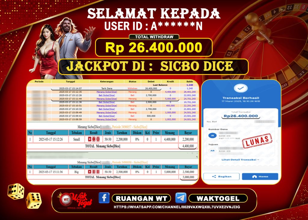 BUKTI PEMBAYARAN CASINO WAKTOGEL
