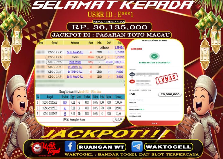 BUKTI PEMBAYARAN TOTO MACAU WAKTOGEL