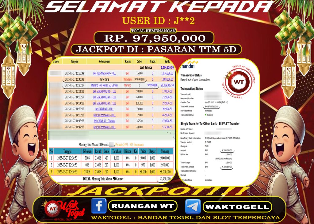 BUKTI PEMBAYARAN TOTO MACAU 5D WAKTOGEL