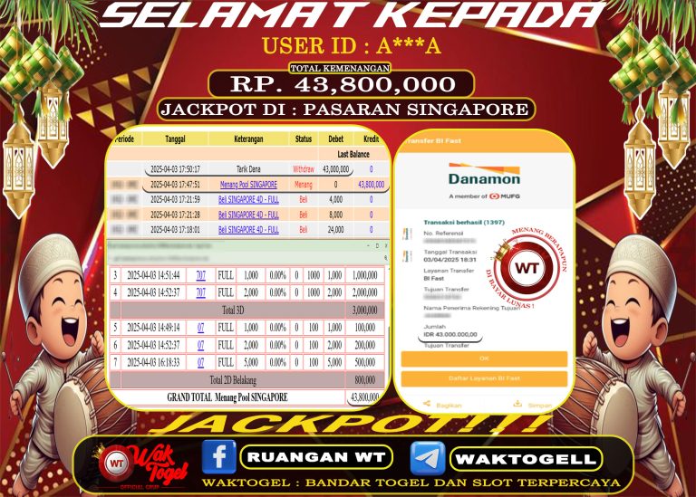 BUKTI PEMBAYARAN SINGAPORE WAKTOGEL