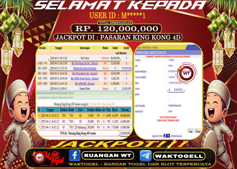 BUKTI PEMBAYARAN KING KONG 4D WAKTOGEL