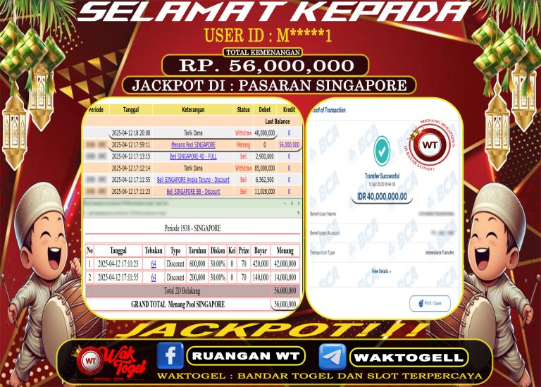 BUKTI PEMBAYARAN SINGAPORE WAKTOGEL