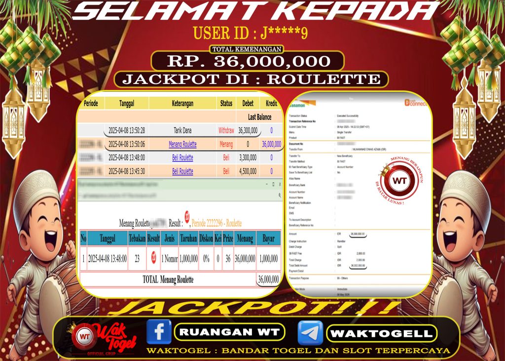 BUKTI PEMBAYARAN ROULETTE WAKTOGEL