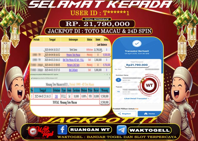 BUKTI PEMBAYARAN TOTO MACAU WAKTOGEL