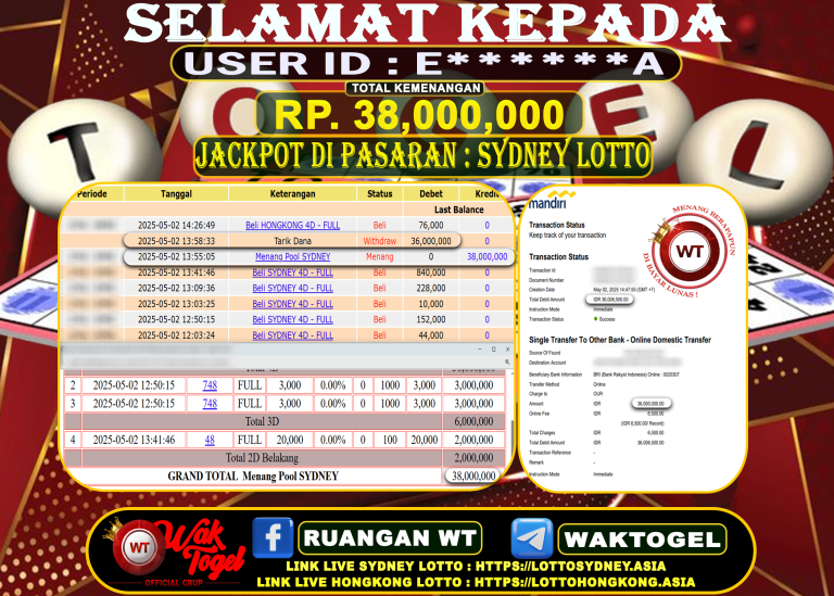 BUKTI PEMBAYARAN SYDNEY LOTTO WAKTOGEL