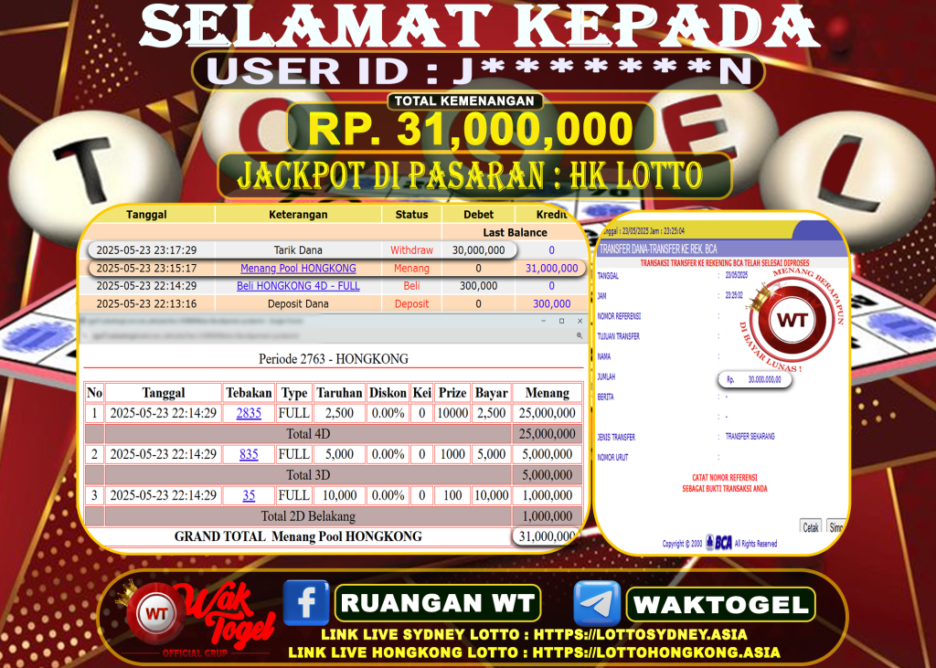 BUKTI PEMBAYARAN HONGKONG LOTTO WAKTOGEL