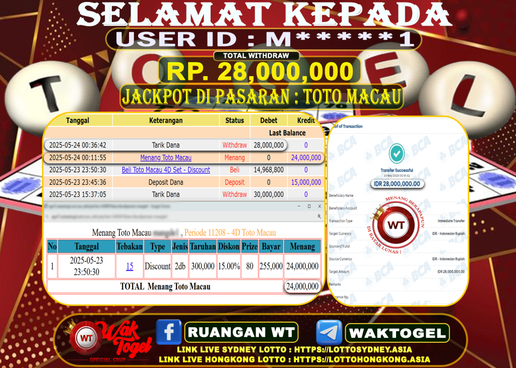 BUKTI PEMBAYARAN TOTO MACAU WAKTOGEL