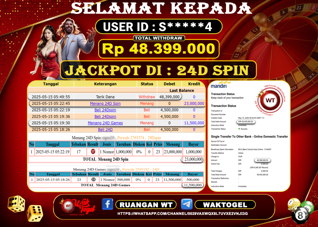 BUKTI PEMBAYARAN 24D SPIN WAKTOGEL