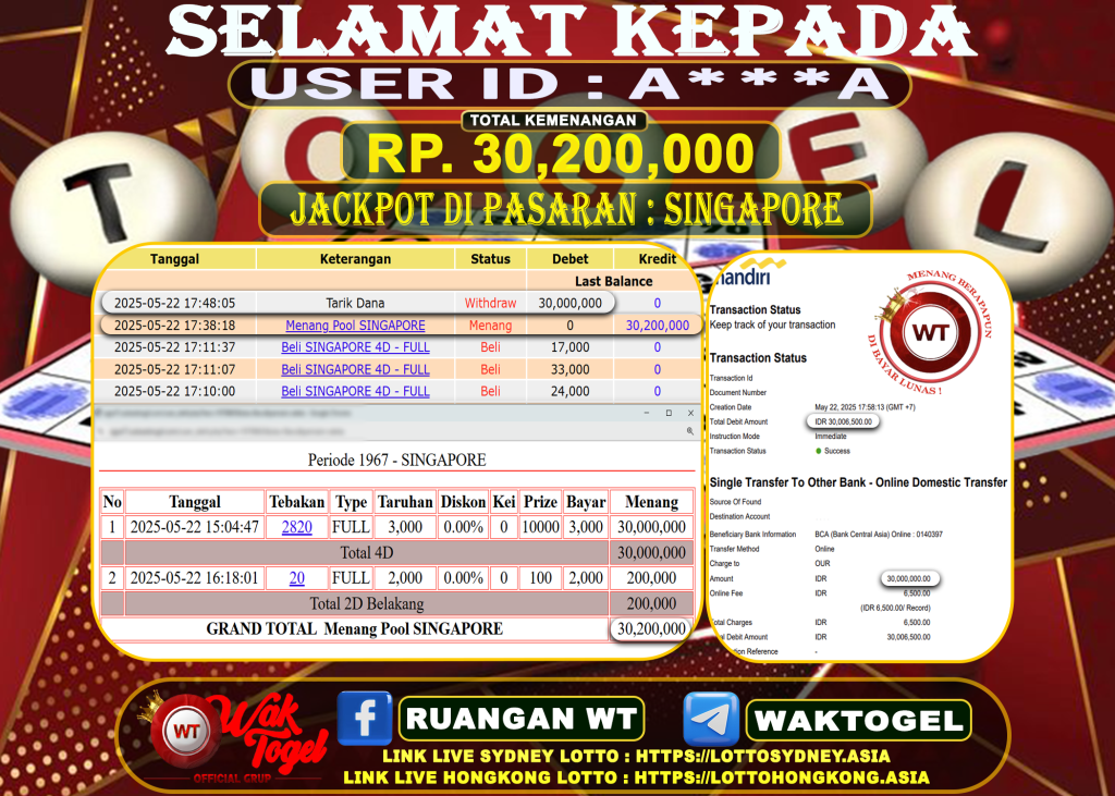 BUKTI PEMBAYARAN SINGAPORE WAKTOGEL