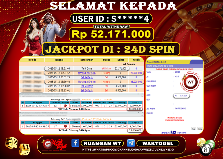 BUKTI PEMBAYARAN 24D SPIN WAKTOGEL