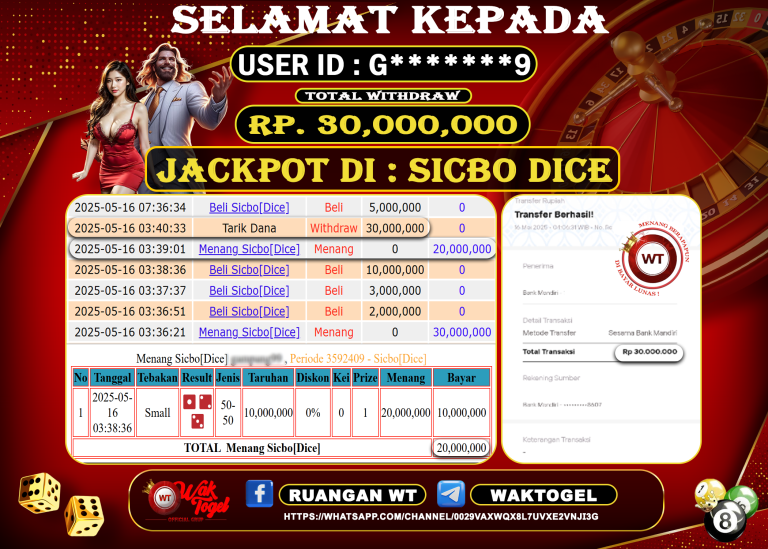BUKTI PEMBAYARAN CASINO WAKTOGEL