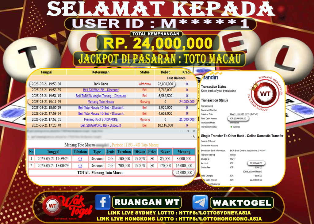 BUKTI PEMBAYARAN TOTO MACAU WAKTOGEL
