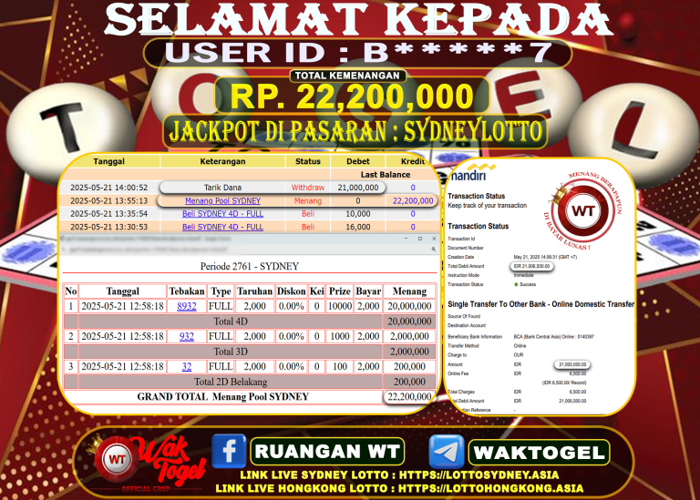 BUKTI PEMBAYARAN SYDNEY LOTTO WAKTOGEL