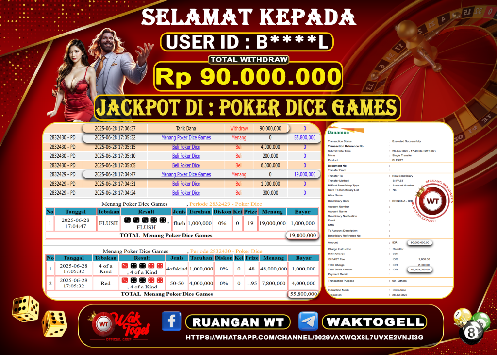 BUKTI PEMBAYARAN POKER DICE GAMES WAKTOGEL