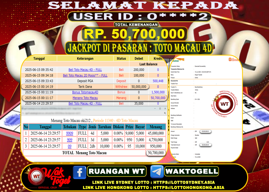 BUKTI PEMBAYARAN TOTO MACAU 4D WAKTOGEL