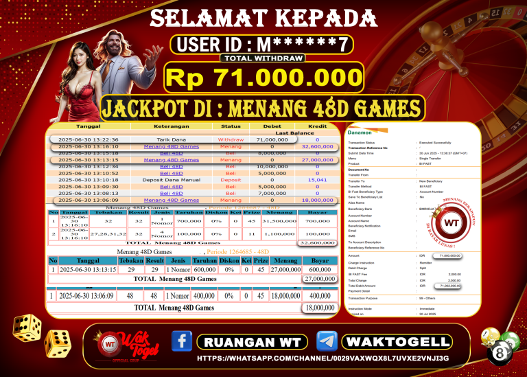 BUKTI PEMBAYARAN CASINO WAKTOGEL
