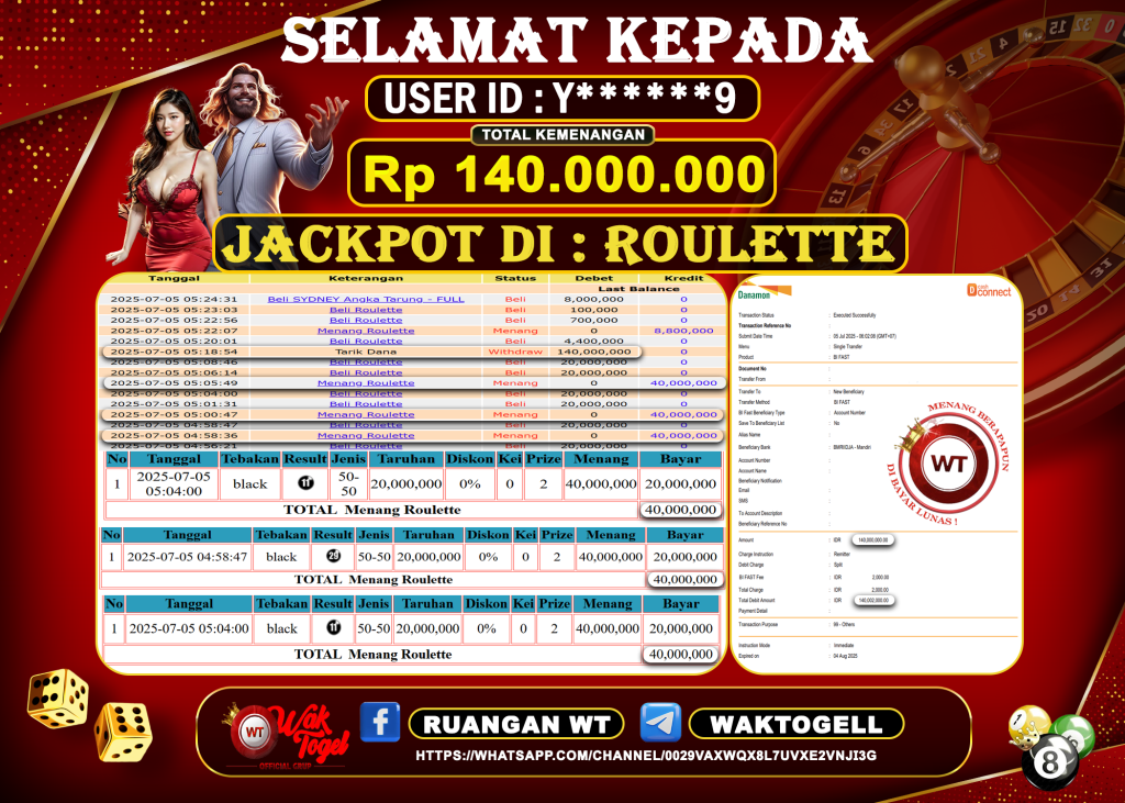 BUKTI PEMBAYARAN ROULETTE WAKTOGEL
