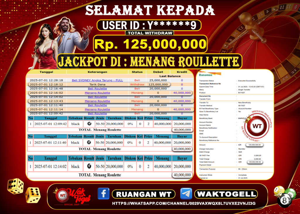 BUKTI PEMBAYARAN ROULETTE WAKTOGEL