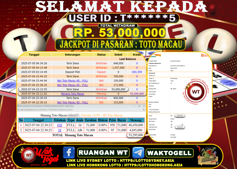 BUKTI PEMBAYARAN TOTO MACAU WAKTOGEL