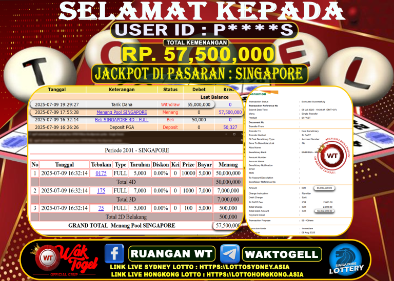 BUKTI PEMBAYARAN SINGAPORE WAKTOGEL