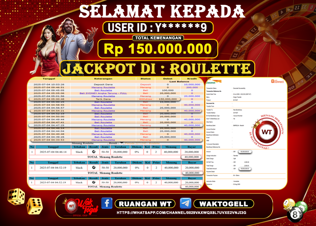 BUKTI PEMBAYARAN ROULETTE WAKTOGEL
