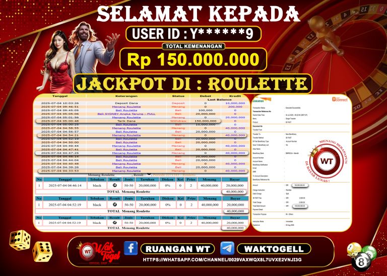 BUKTI PEMBAYARAN ROULETTE WAKTOGEL
