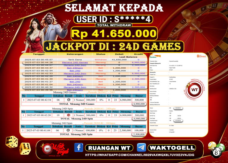 BUKTI PEMBAYARAN 24D GAMES WAKTOGEL
