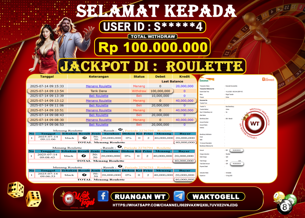 BUKTI PEMBAYARAN ROULETTE WAKTOGEL