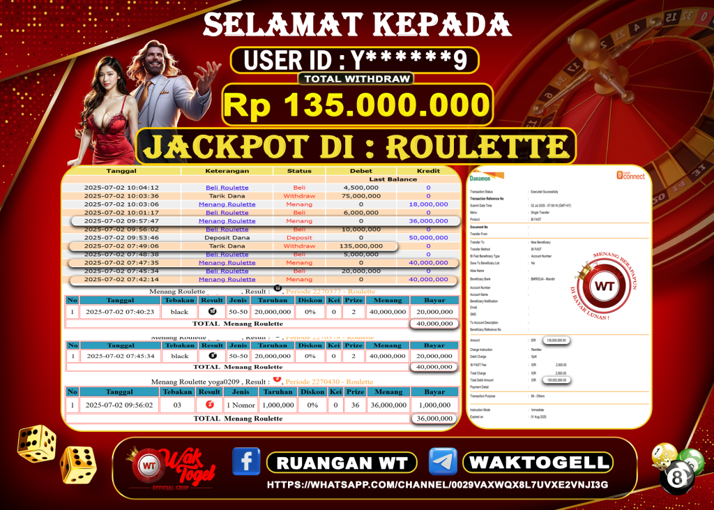 BUKTI PEMBAYARAN ROULETTE WAKTOGEL