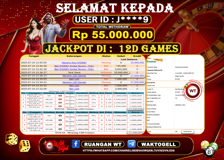 BUKTI PEMBAYARAN 12D GAMES WAKTOGEL