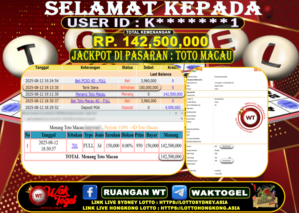 BUKTI PEMBAYARAN TOTO MACAU WAKTOGEL