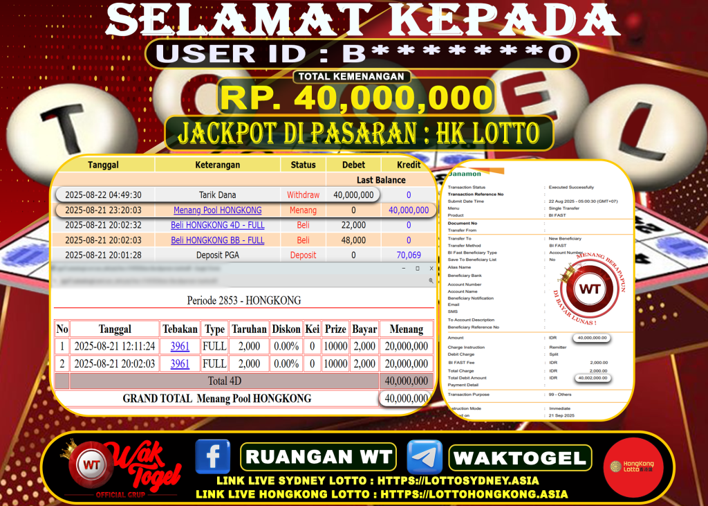 BUKTI PEMBAYARAN HONGKONG LOTTO WAKTOGEL