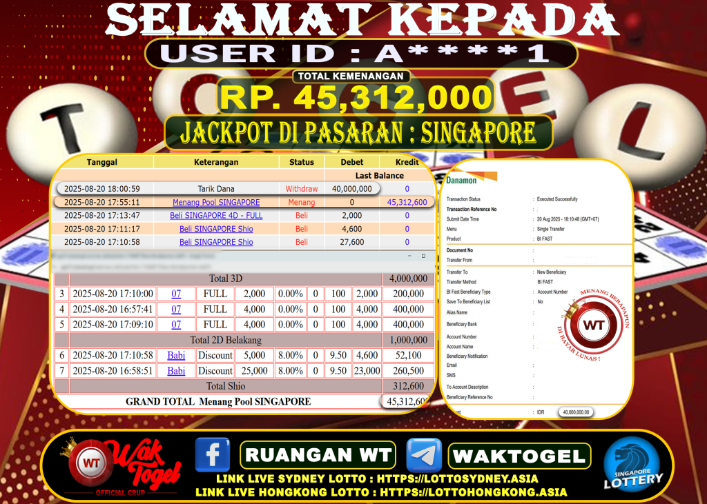 BUKTI PEMBAYARAN SINGAPORE WAKTOGEL