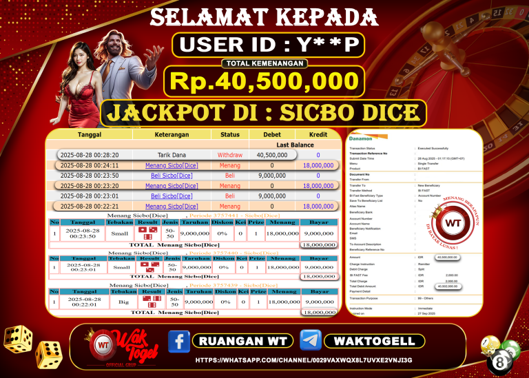 BUKTI PEMBAYARAN CASINO WAKTOGEL