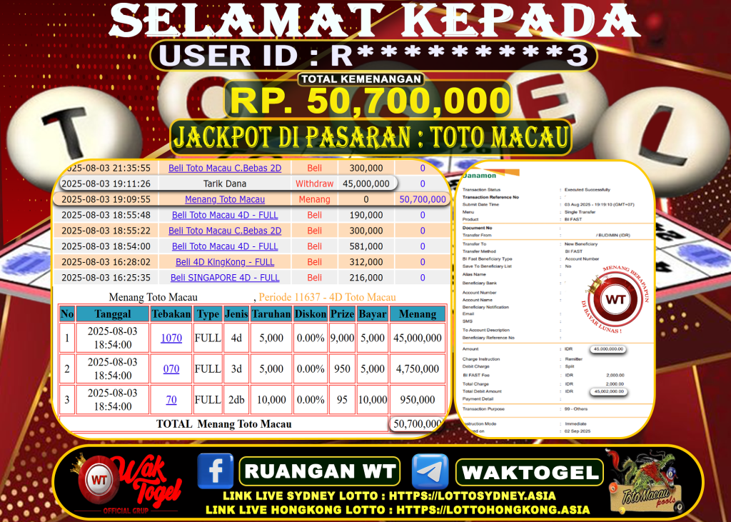 BUKTI PEMBAYARAN TOTO MACAU WAKTOGEL