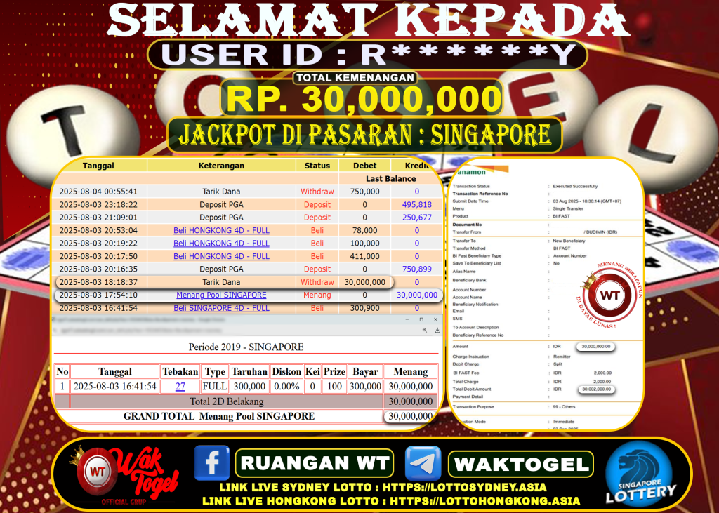BUKTI PEMBAYARAN SINGAPORE WAKTOGEL