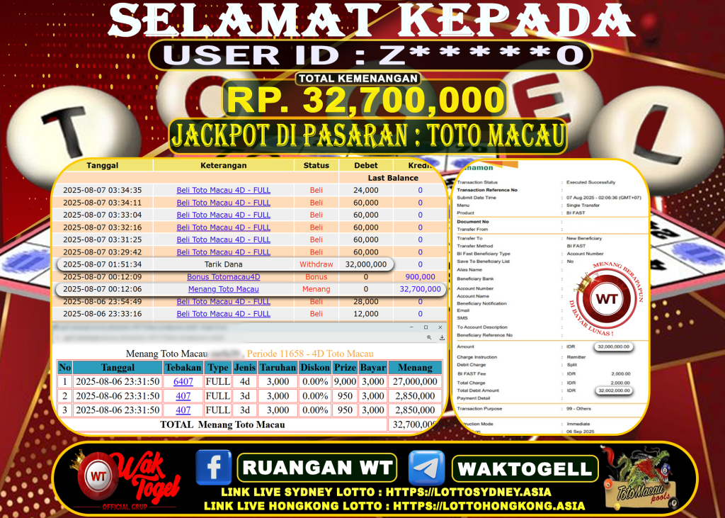 BUKTI PEMBAYARAN TOTO MACAU WAKTOGEL