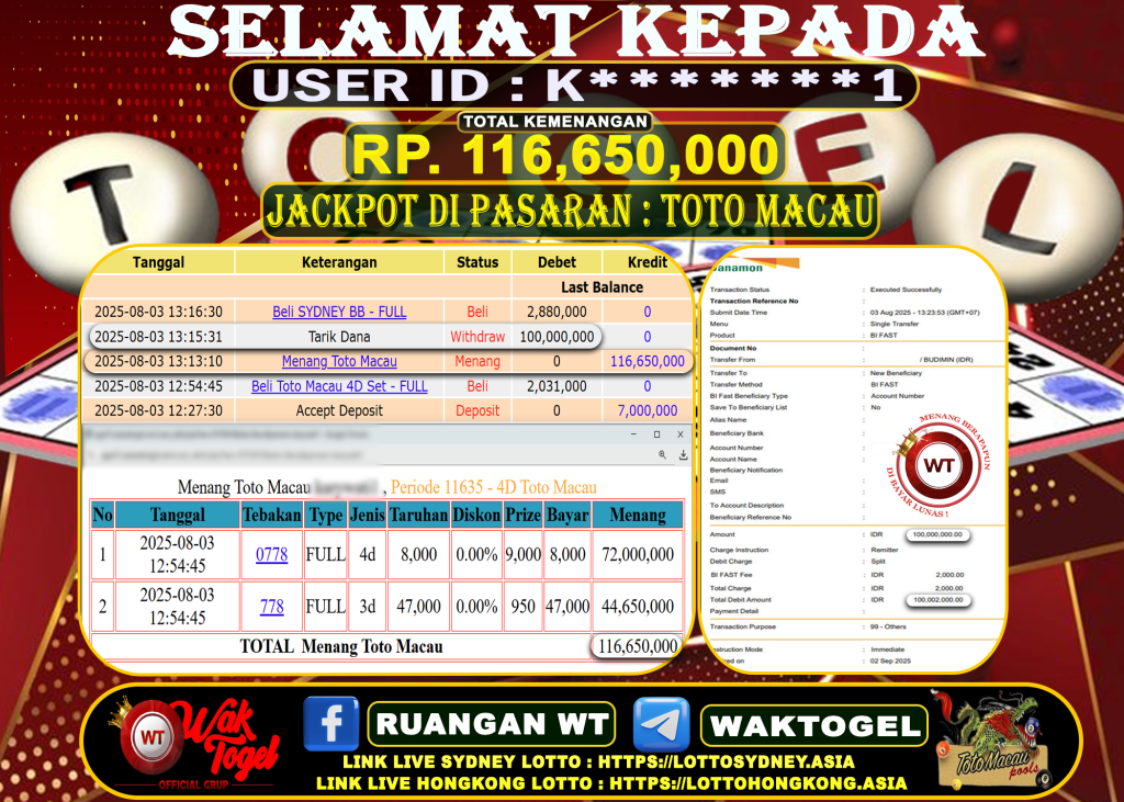 BUKTI PEMBAYARAN TOTO MACAU WAKTOGEL