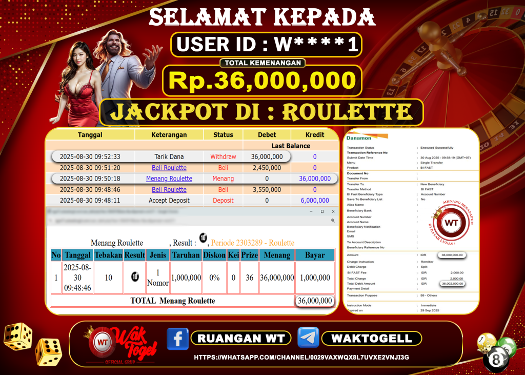 BUKTI PEMBAYARAN ROULETTE WAKTOGEL