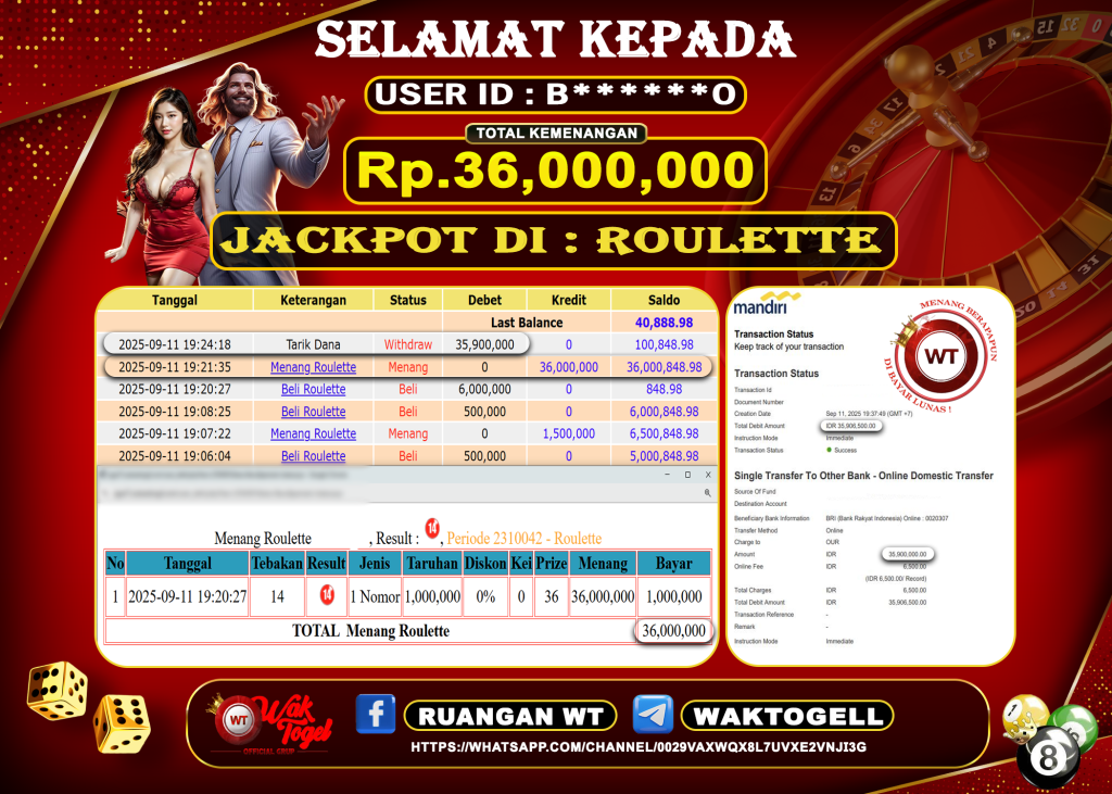 BUKTI PEMBAYARAN ROULETTE WAKTOGEL