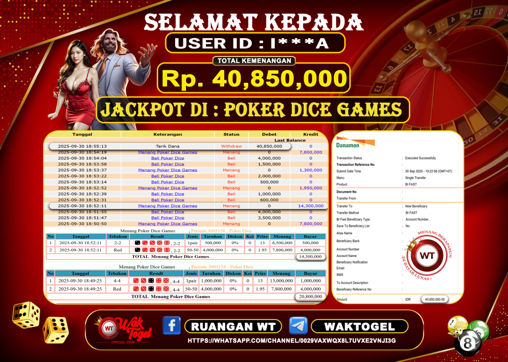 BUKTI PEMBAYARAN POKER DICE GAMES WAKTOGEL