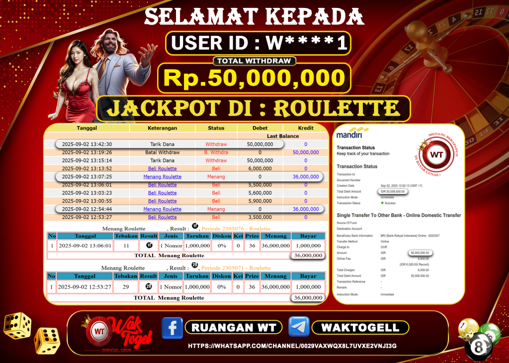 BUKTI PEMBAYARAN ROULETTE WAKTOGEL