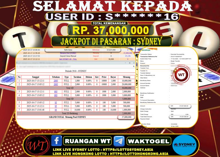 BUKTI PEMBAYARAN SYDNEY LOTTO WAKTOGEL